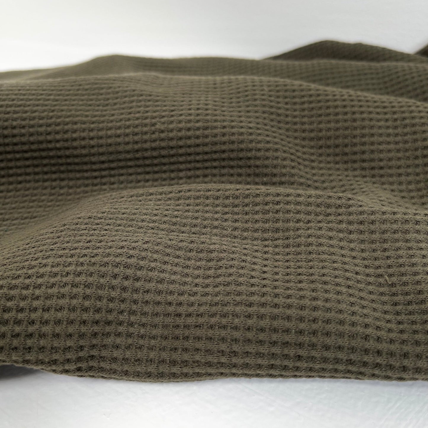 Organic Cotton Waffle / Thermal 250gsm - Army 3 - Simplifi Fabric