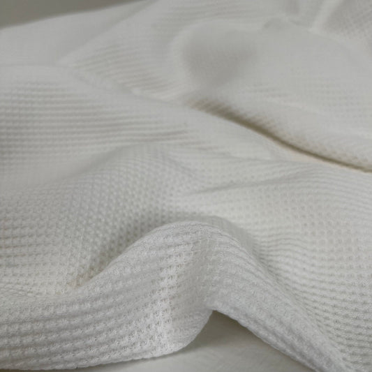 Organic Cotton Waffle / Thermal 250gsm - Natural White 4 - Simplifi Fabric