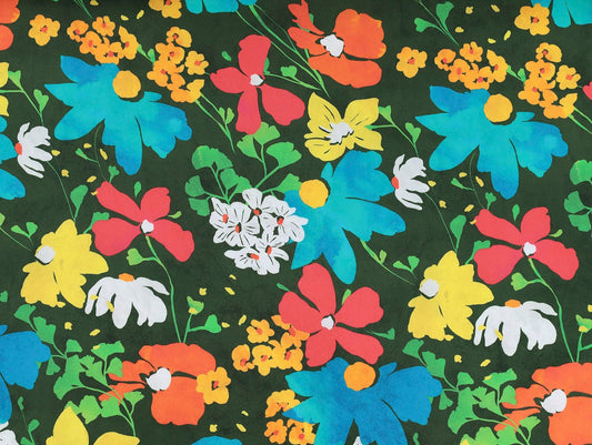 Paige Floral Viscose Twill - Green - Oeko - Tex 100 - Fabric Godmother - Simplifi Fabric