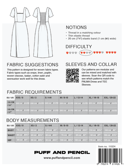 Palma Dress + Tee Sleeves - Paper Sewing Pattern - Puff And Pencil - Simplifi Fabric