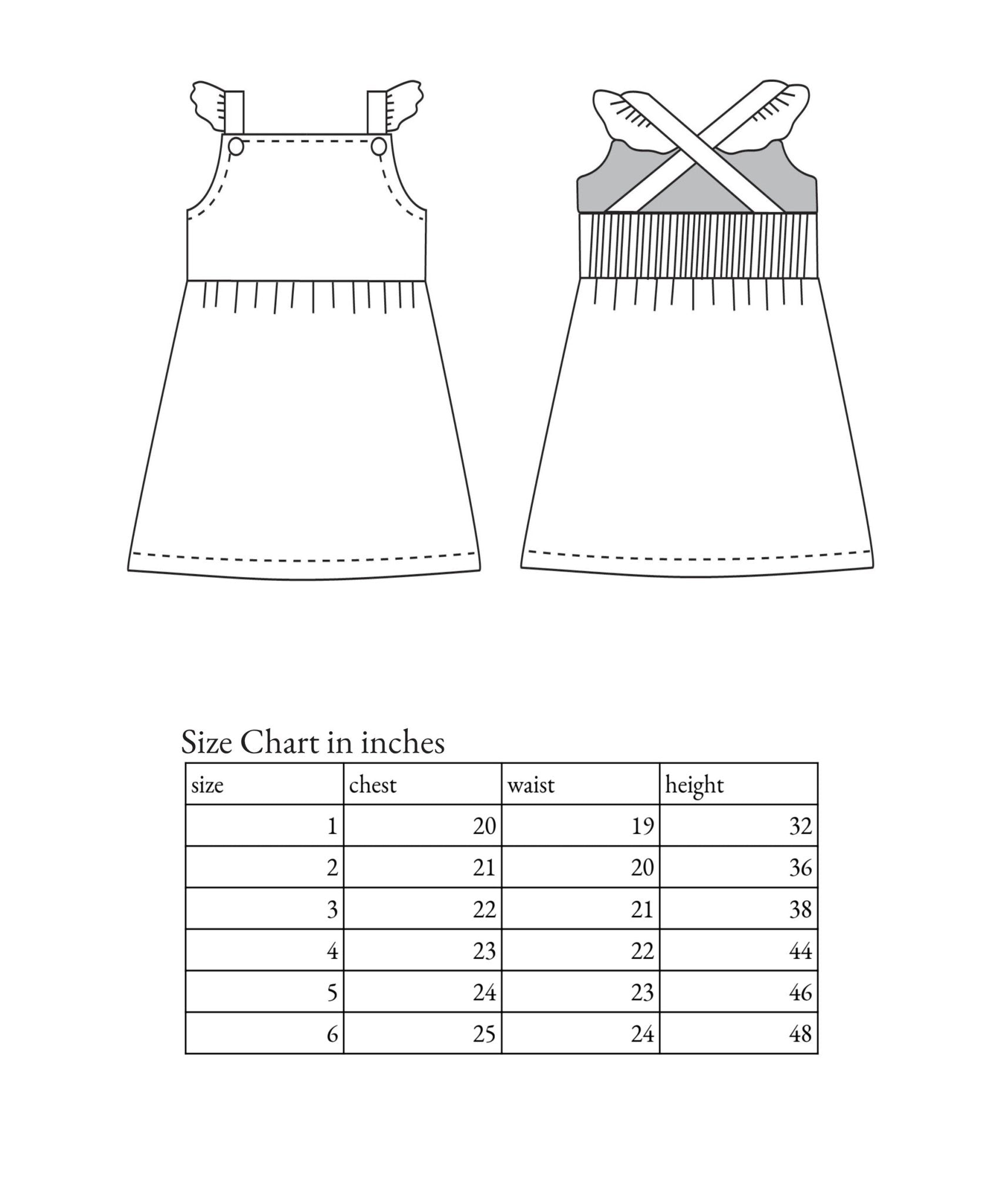 Pinafore Ruffle Dress Childrens Sewing Pattern - Fiona Hanna - Simplifi Fabric