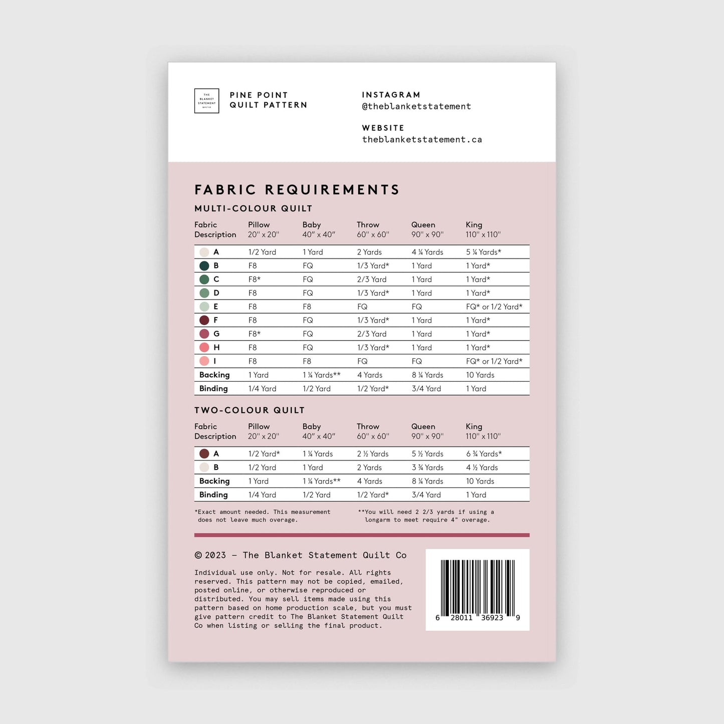 Pine Point Paper Pattern - The Blanket Statement Quilt Co. - Simplifi Fabric