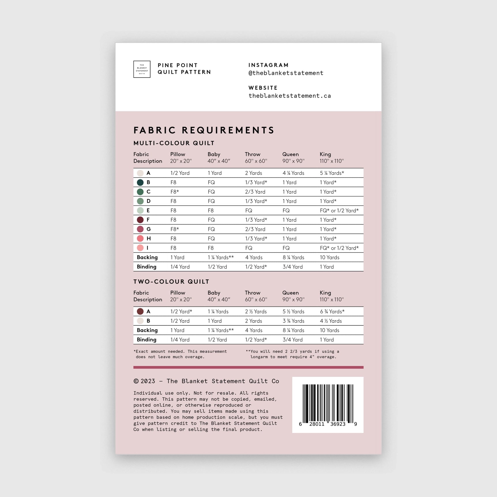 Pine Point Paper Pattern - The Blanket Statement Quilt Co. - Simplifi Fabric