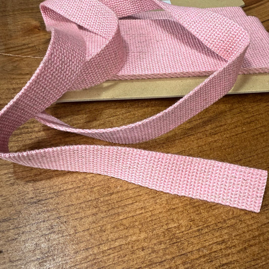 20mm Linen Blend Marble Webbing - Japanese Import - Pink (sold per meter)