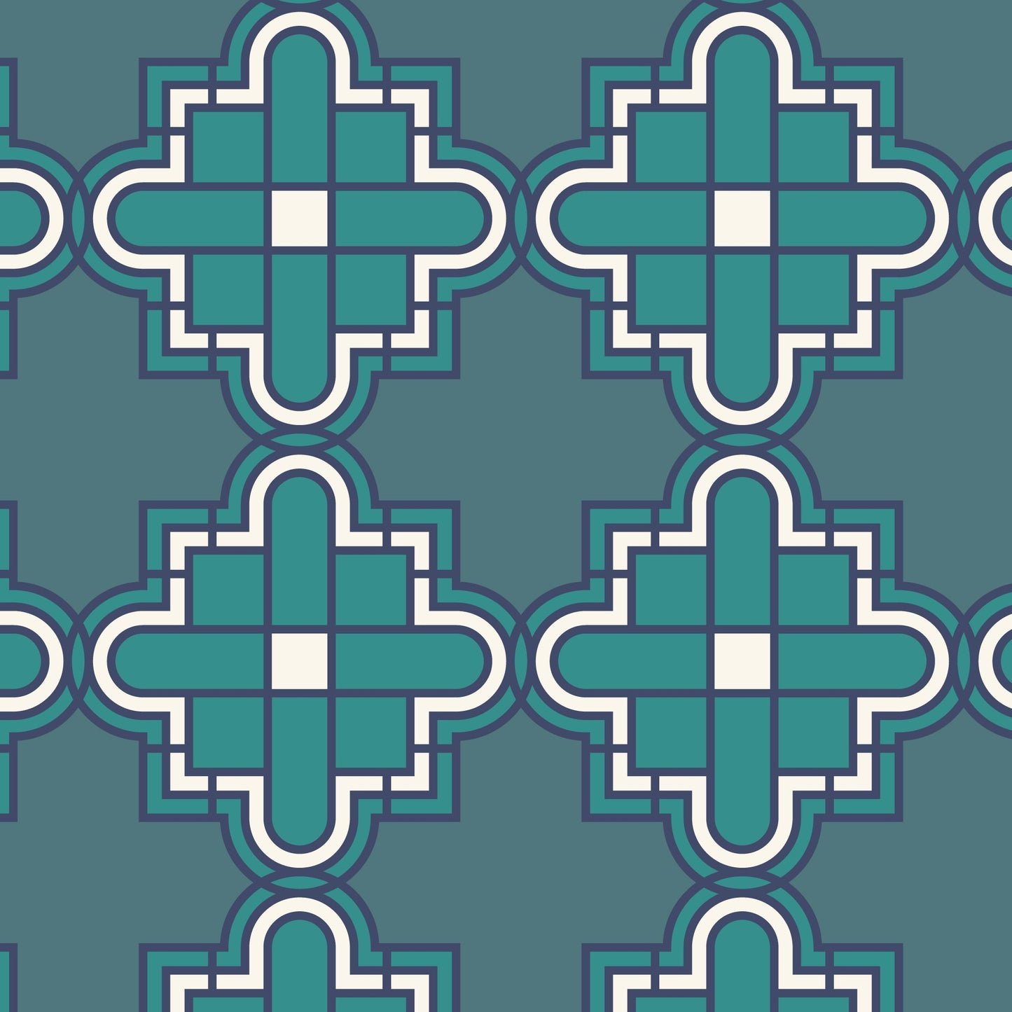 Prism 27980 - Teal - Wright Prisms - Frank Lloyd Wright - Cloud 9 Fabrics - Barkcloth - Simplifi Fabric