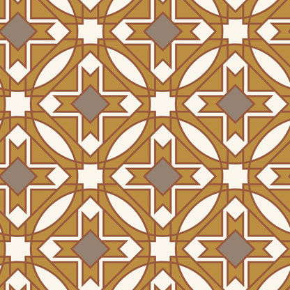 Prism 27989 - Mustard/Brown - Wright Prisms - Frank Lloyd Wright - Cloud 9 Fabrics - Barkcloth - Simplifi Fabric