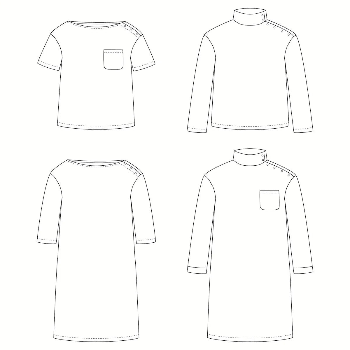 QUIBERON Sailor T-Shirt & Dress Sewing Pattern - Kids 3/12Y - Ikatee - Simplifi Fabric