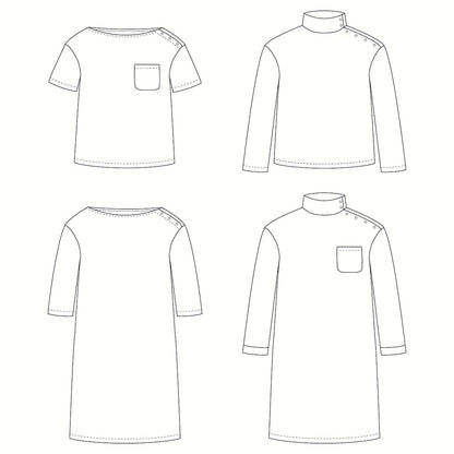 QUIBERON Sailor T-Shirt & Dress Sewing Pattern - Kids 3/12Y - Ikatee - Simplifi Fabric