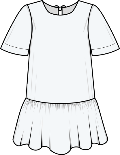 Ruffle Dress + Big T Sleeves - Paper Sewing Pattern - Puff And Pencil - Simplifi Fabric