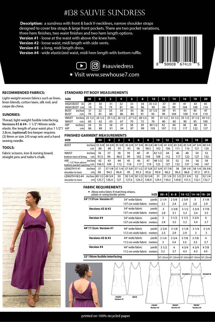 Sauvie Sundress Sewing Pattern - Sew House Seven - Simplifi Fabric