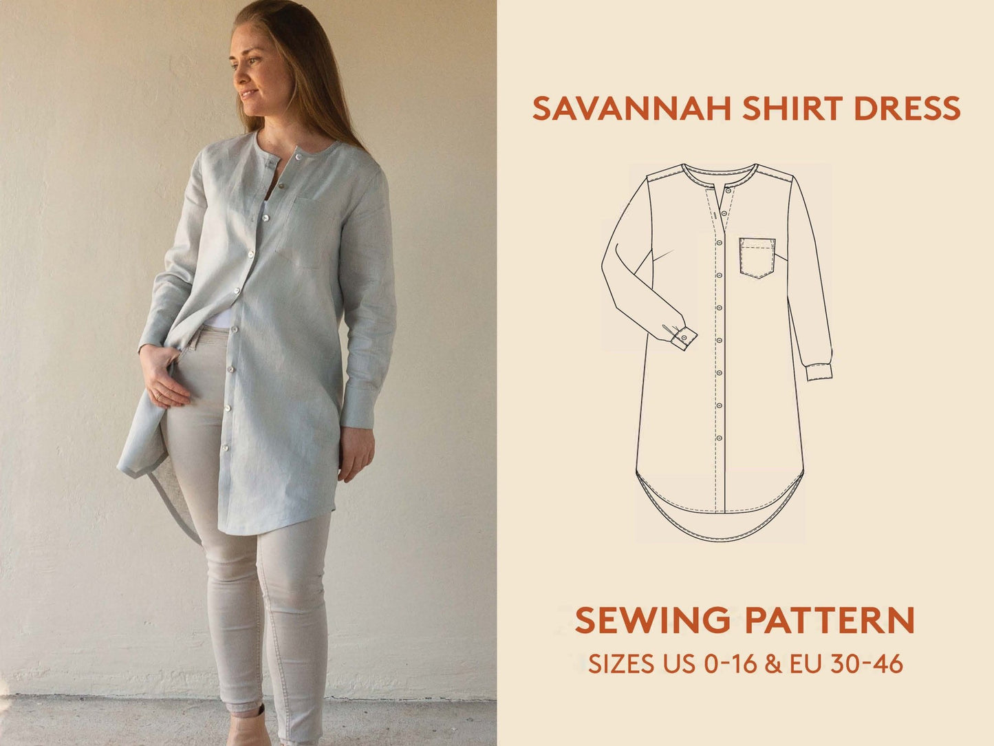 Savannah Shirt Womens Paper Pattern - Wardrobe by Me - Simplifi Fabric