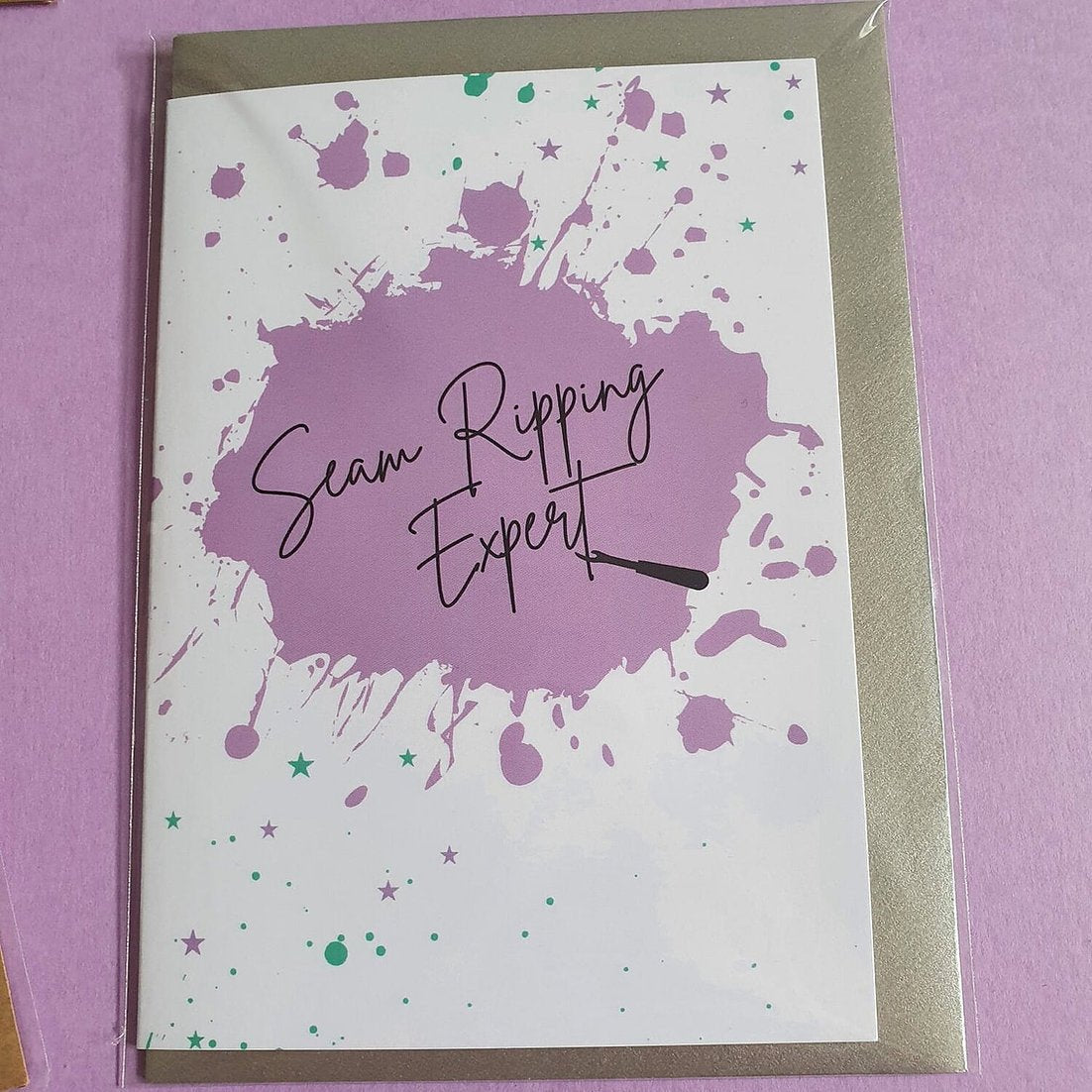 "SEAM RIPPING EXPERT" Sewing Themed Greeting Card - Sew Anonymous - Simplifi Fabric