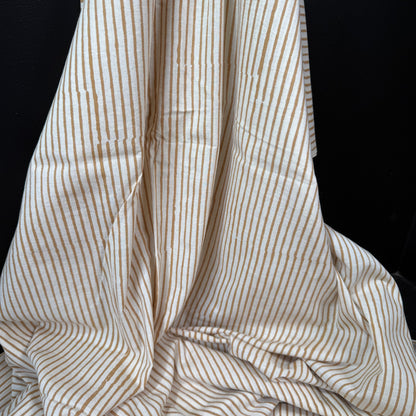 Sahara Lines Gold - Bagru Indian Cotton Block Print