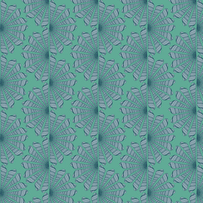 Shell Fan - Green / Blue - Seashell Serenade - Jayme Murray - Cloud 9 Fabrics - Poplin - Simplifi Fabric