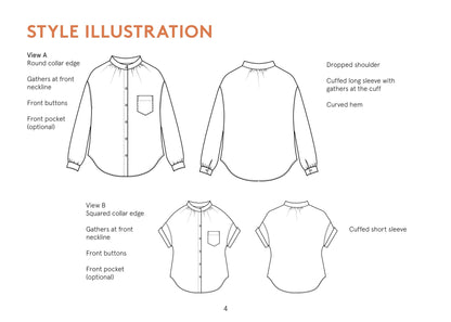 Sille Shirt Womens Paper Pattern - Wardrobe by Me - Simplifi Fabric