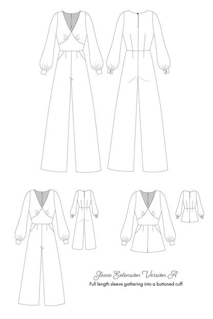 Springe Jumpsuit Sleeve Extension PDF Pattern - Sew Love Patterns - Simplifi Fabric