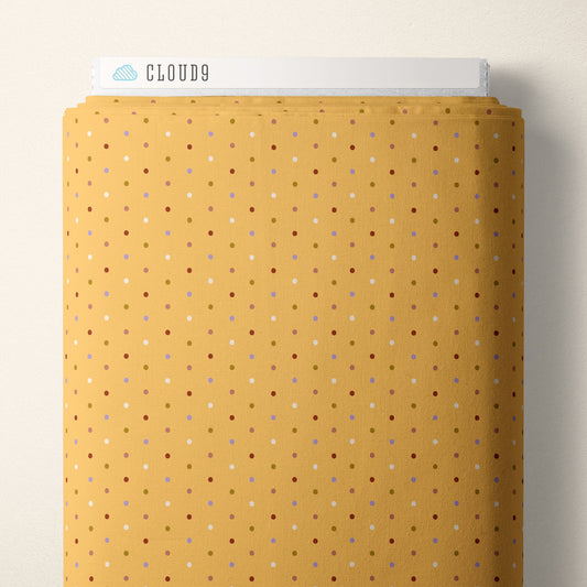 Sprinkles. - Gold - Retro Meadow - Sophie Rowe - Cloud 9 Fabrics - Poplin - Simplifi Fabric