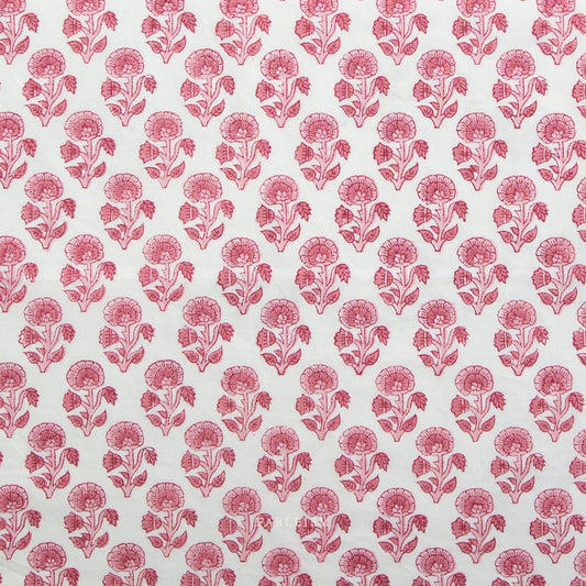 Stamp Floral - Pink - Indian Block Prints Cottage - Fableism Supply Co. - Simplifi Fabric