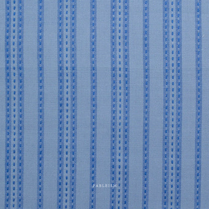 Stitch Stripe - Blue - Fine & Dandy - Fableism Supply Co. - Simplifi Fabric