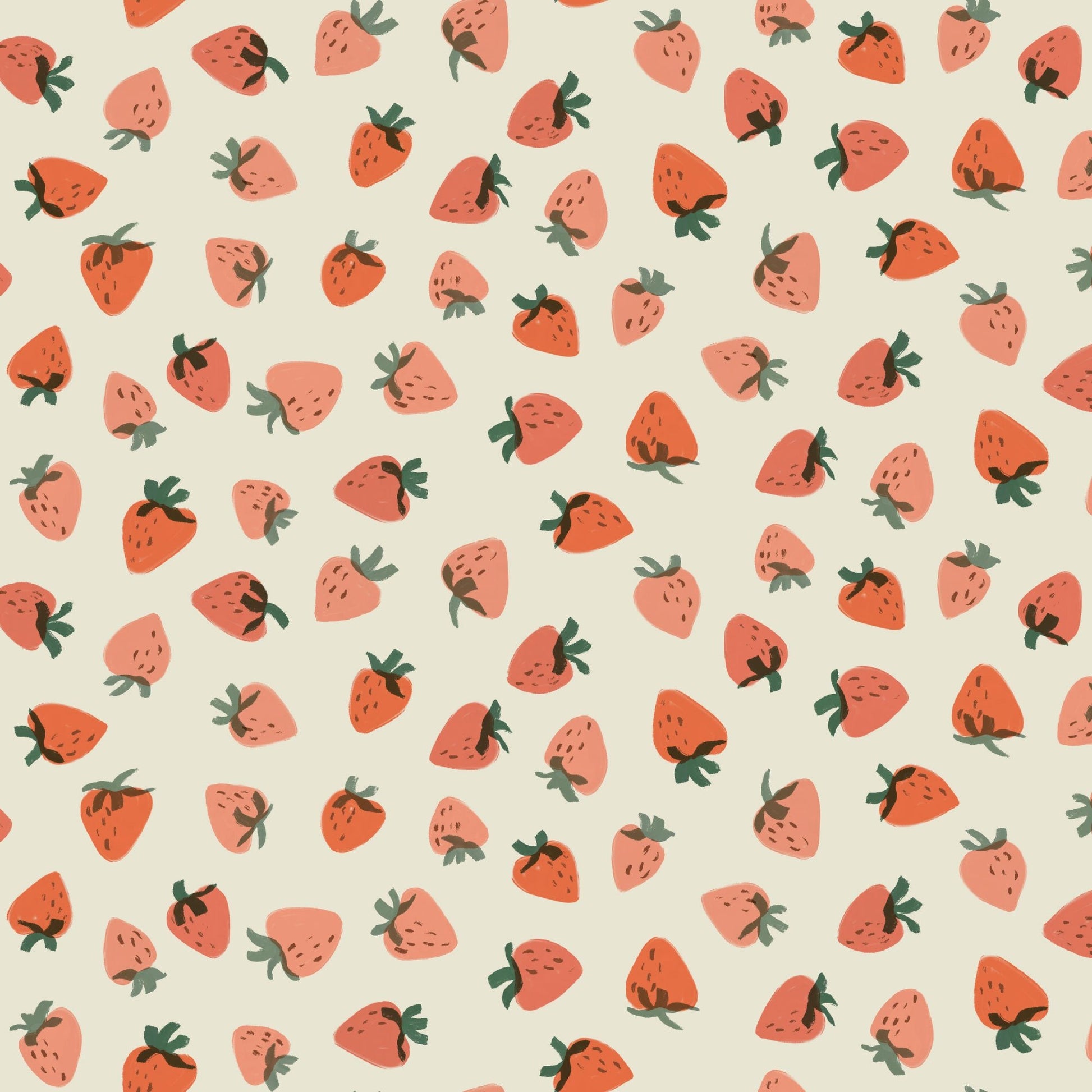 Strawberries - Floral Frenzy - Samantha Johnson - Cloud 9 Fabrics - Poplin - Simplifi Fabric