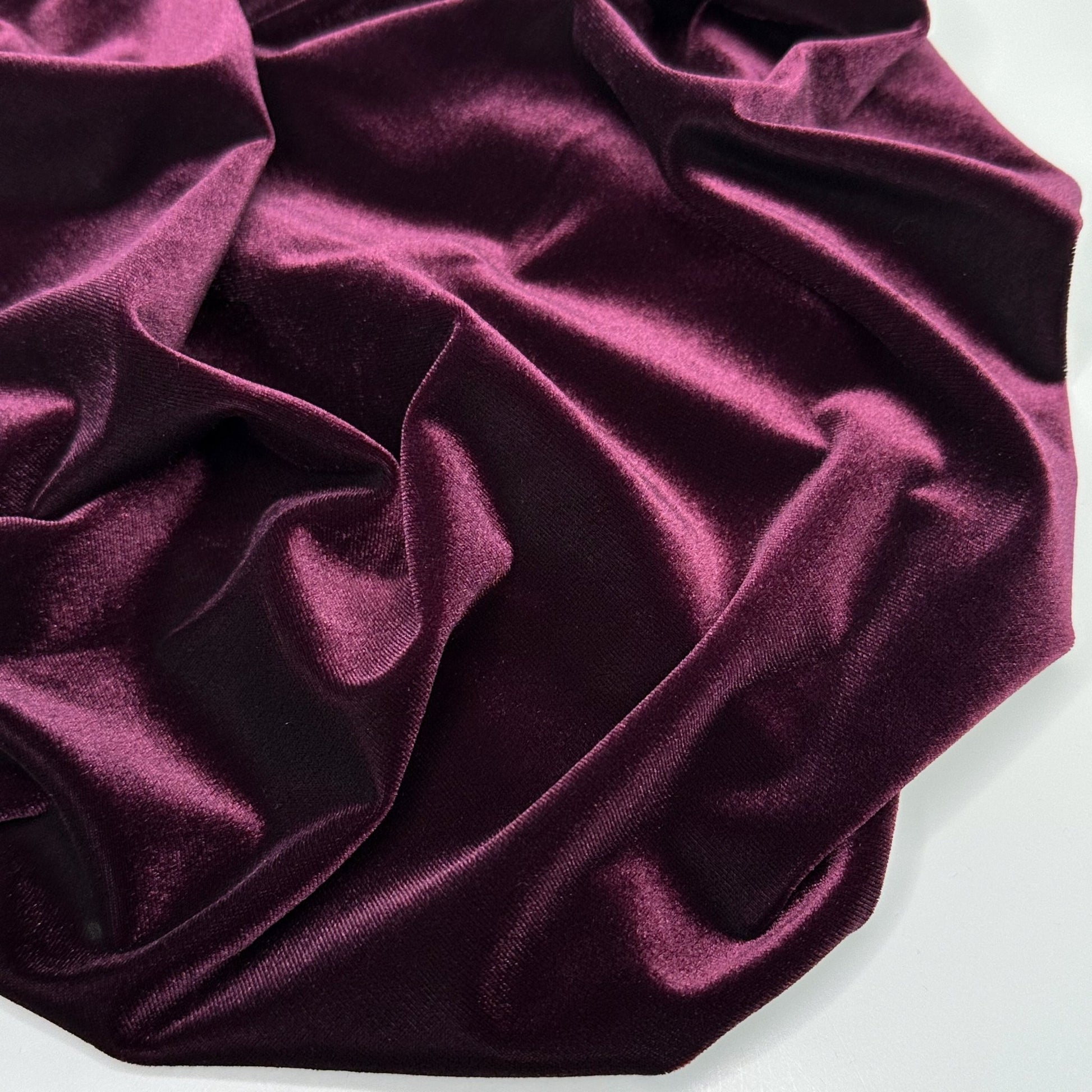 Stretch Velvet - Cranberry - Simplifi Fabric