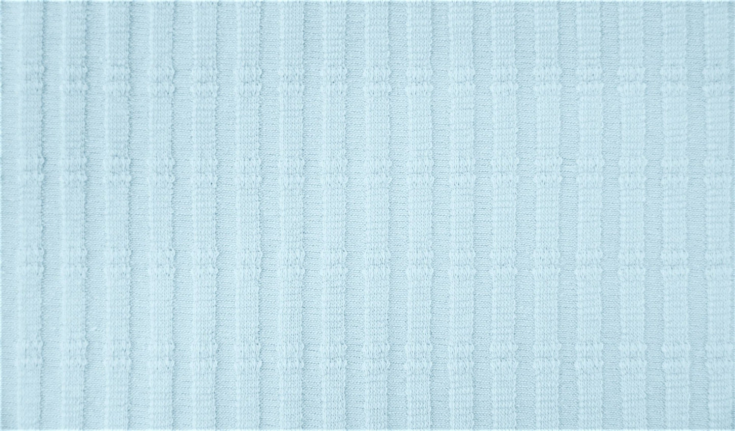 Striped Jacquard Cotton Jersey - European Import - Oeko - Tex® - Light Blue - Simplifi Fabric