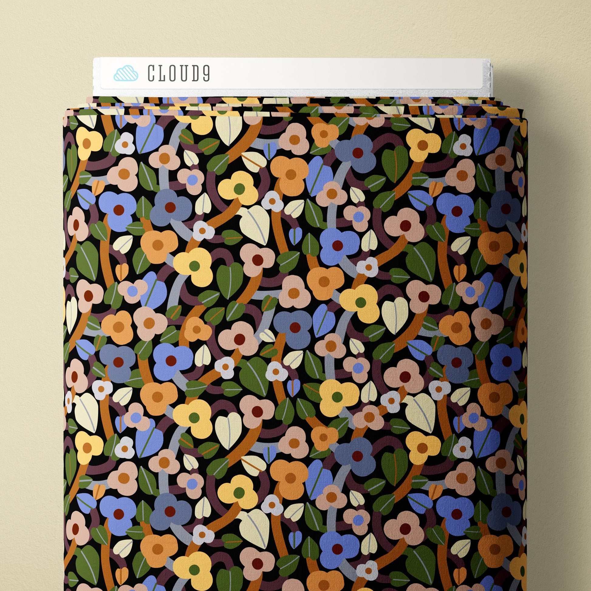 Summer Bramble - Black/Multi - Firefly Moon - Leah Duncan - Cloud 9 Fabrics - Poplin - Simplifi Fabric