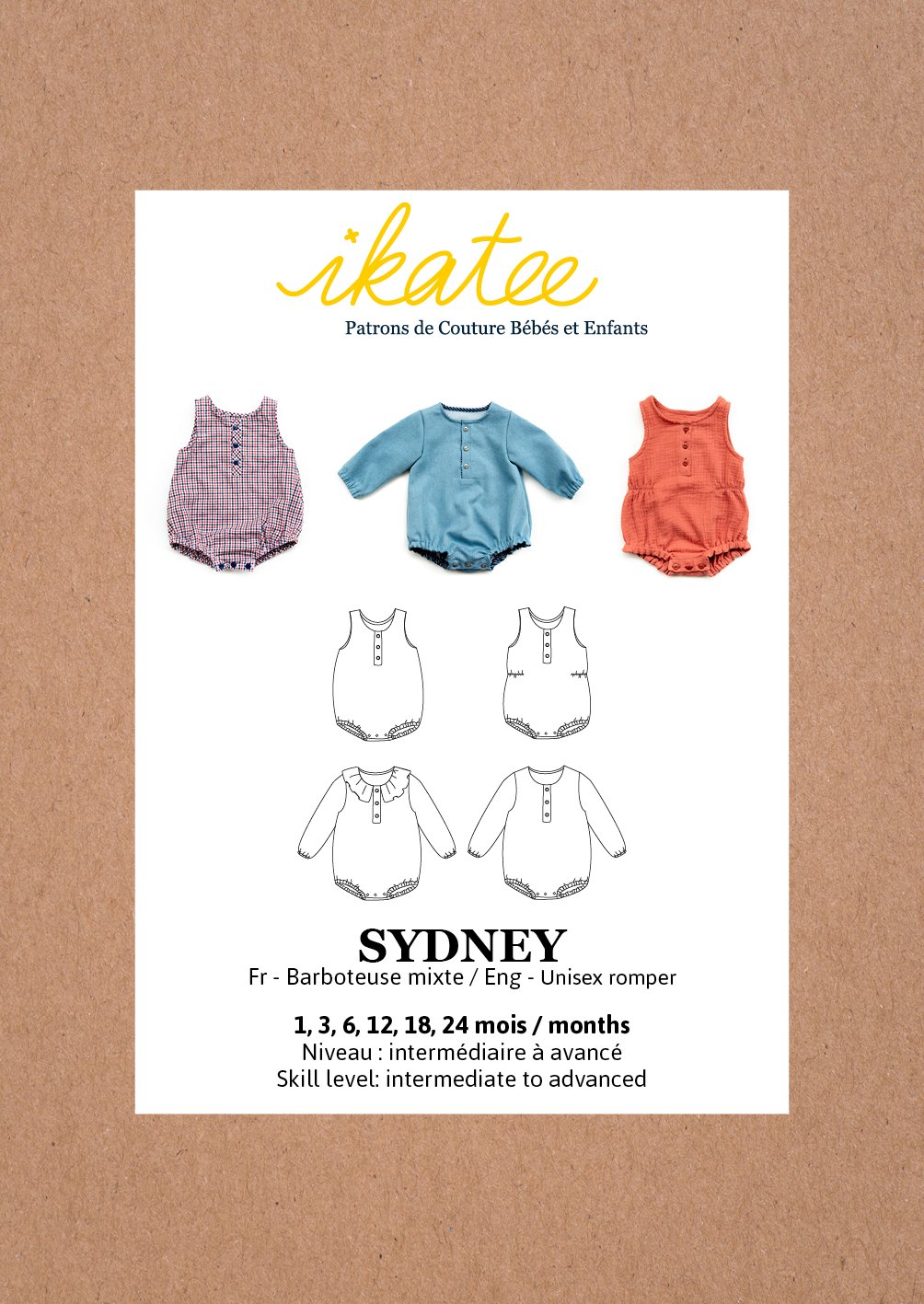 Sydney Romper Sewing Pattern - Baby 1M/24M - Ikatee - Simplifi Fabric