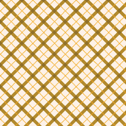 Tartan - Mustard - Retro Meadow - Sophie Rowe - Cloud 9 Fabrics - Poplin - Simplifi Fabric