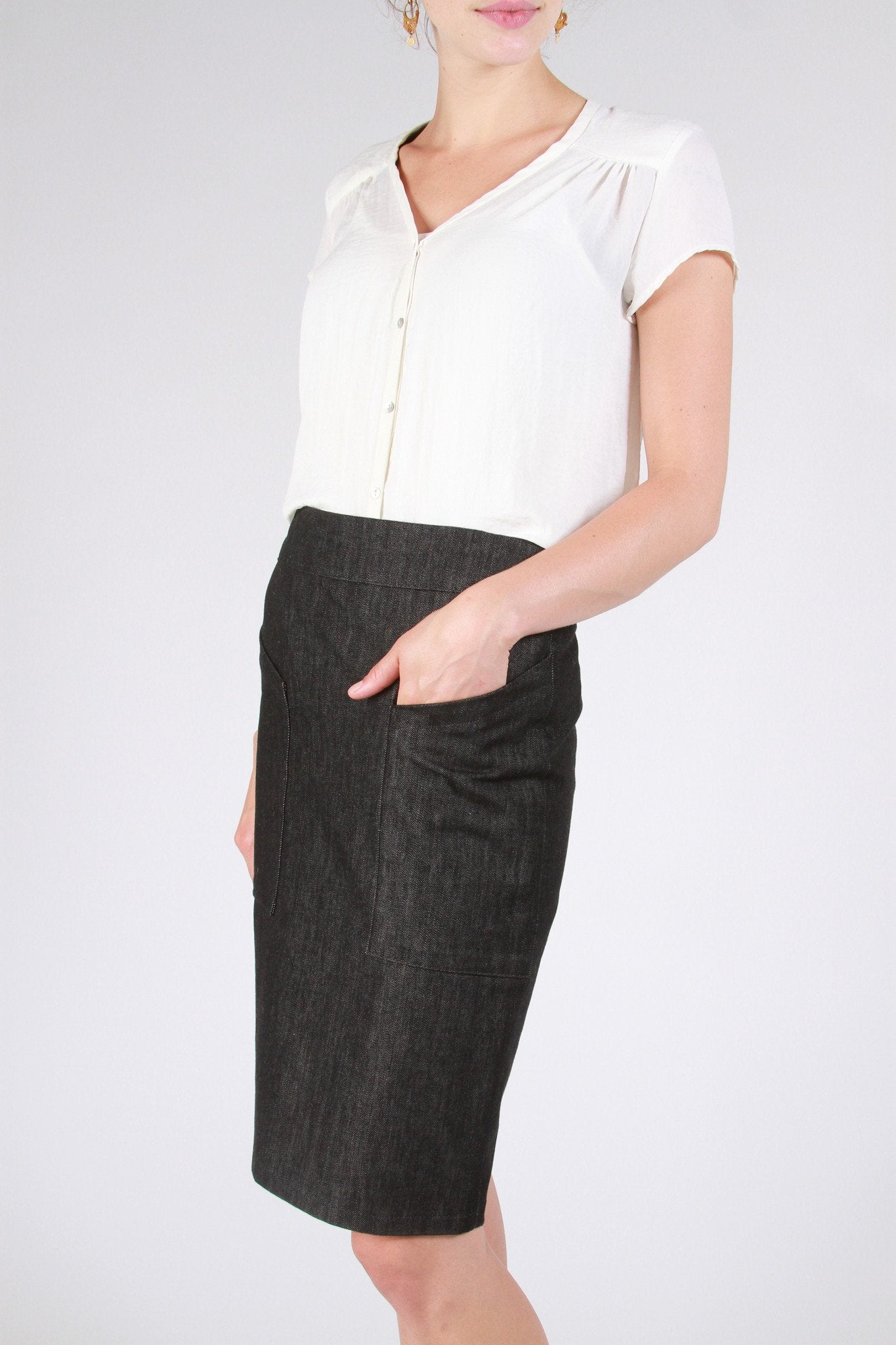 The Alberta Street Pencil Skirt Sewing Pattern - Sew House Seven - Simplifi Fabric