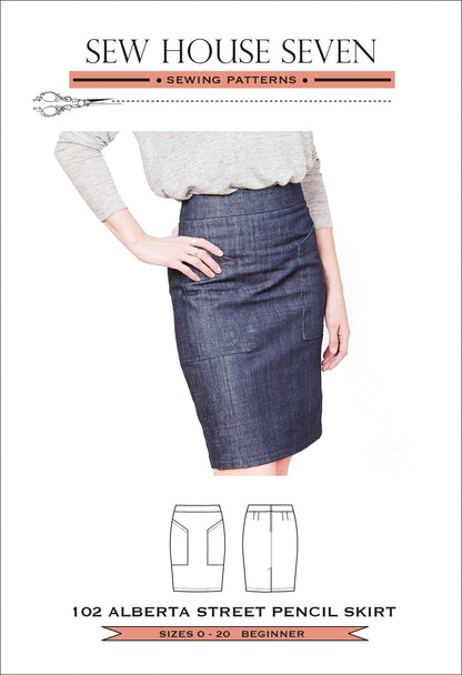 The Alberta Street Pencil Skirt Sewing Pattern - Sew House Seven - Simplifi Fabric