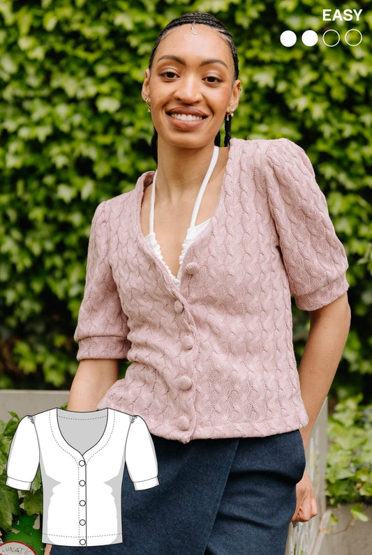 The Carlotta Short Sleeve Cardigan - Paper Sewing Pattern - Juliana Martejevs - Simplifi Fabric