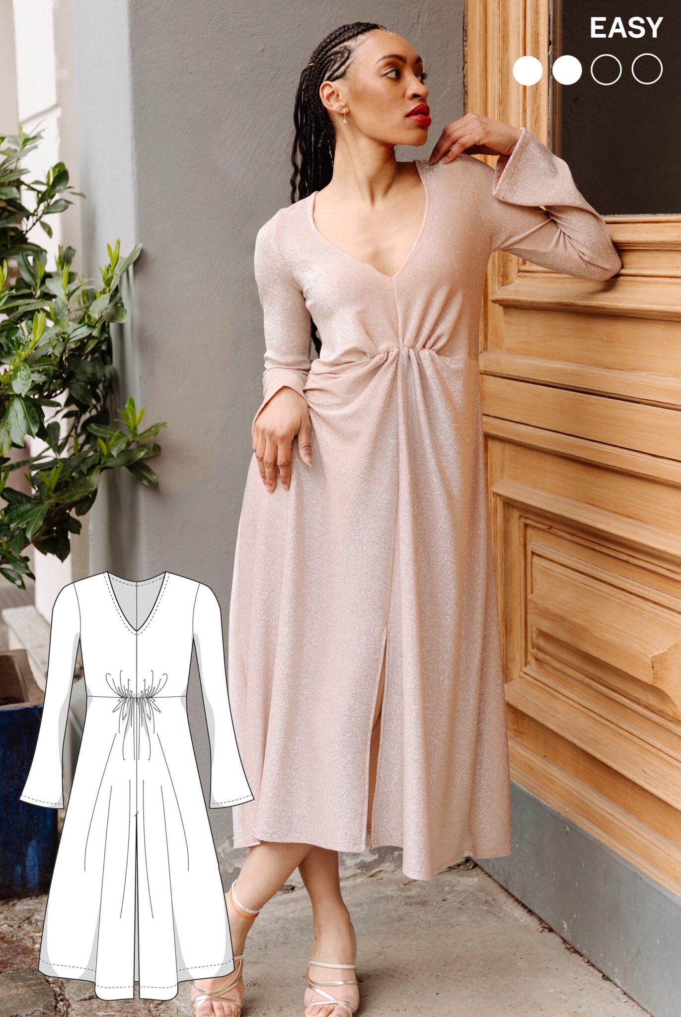 The Fiona Jersey Midi Dress - Paper Sewing Pattern - Juliana Martejevs - Simplifi Fabric