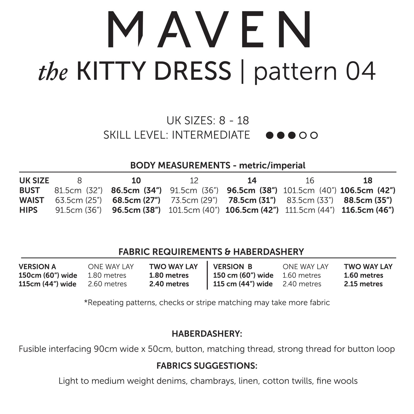 The Kitty Dress Paper Sewing Pattern - Maven Sewing Patterns - Simplifi Fabric
