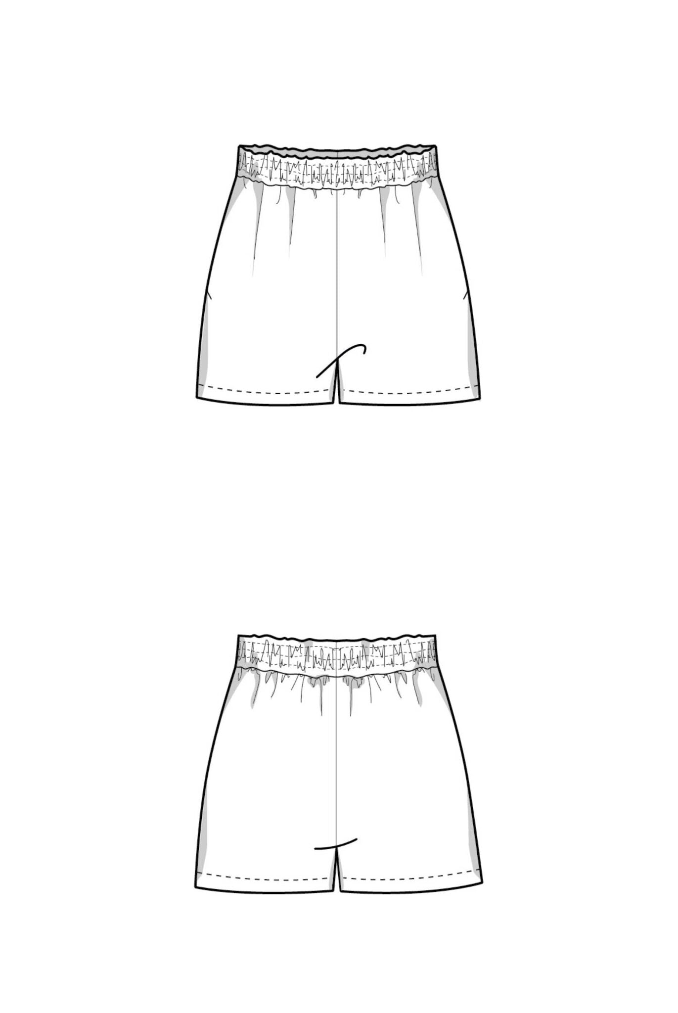 The Pixie Shorts - Paper Sewing Pattern - Juliana Martejevs - Simplifi Fabric