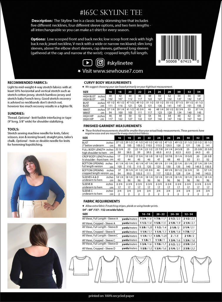 The Skyline Tee Sewing Pattern - Sew House Seven - Simplifi Fabric