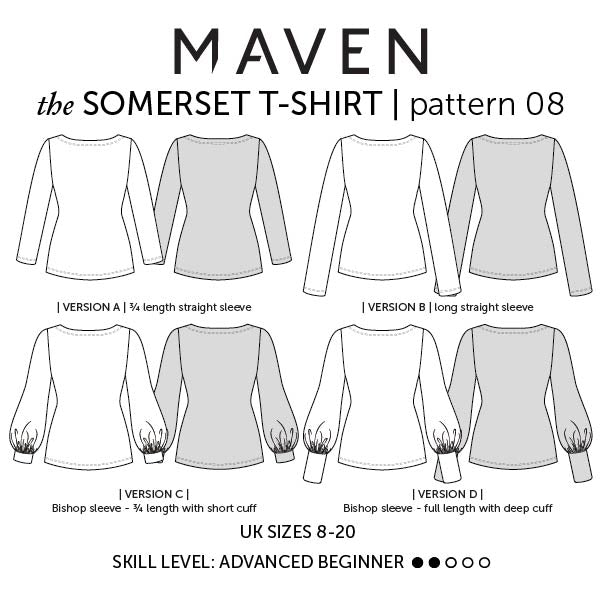 The Somerset T-Shirt Paper Sewing Pattern - Maven Sewing Patterns - Simplifi Fabric
