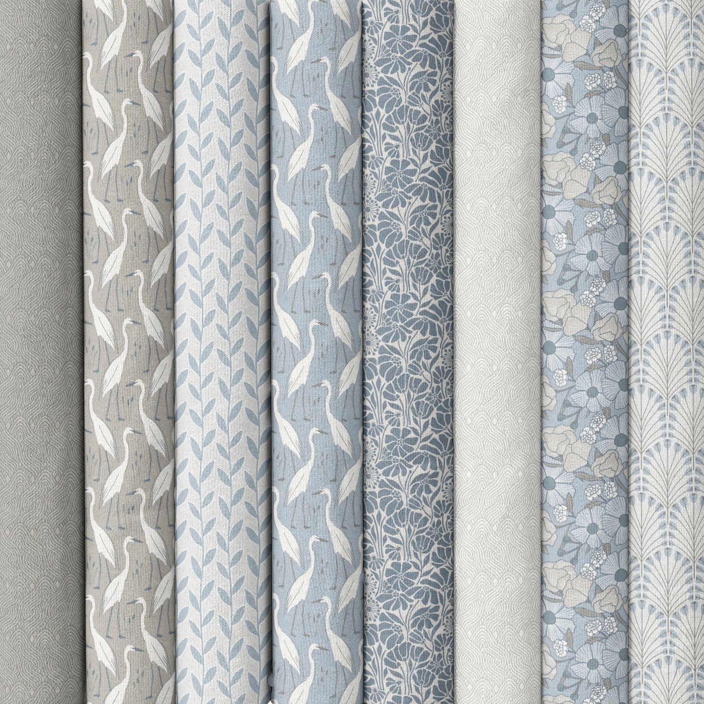 Timothy - Gray/Blue - Coastal Calm - Amy MacCready - Cloud 9 Fabrics - Poplin - Simplifi Fabric