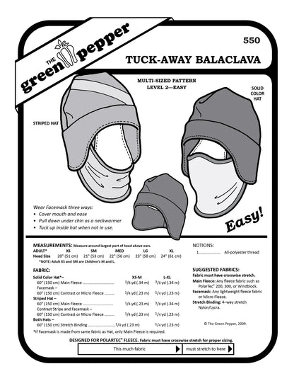 Tuck - Away Balaclava PDF Pattern - 550 - The Green Pepper Patterns - Simplifi Fabric