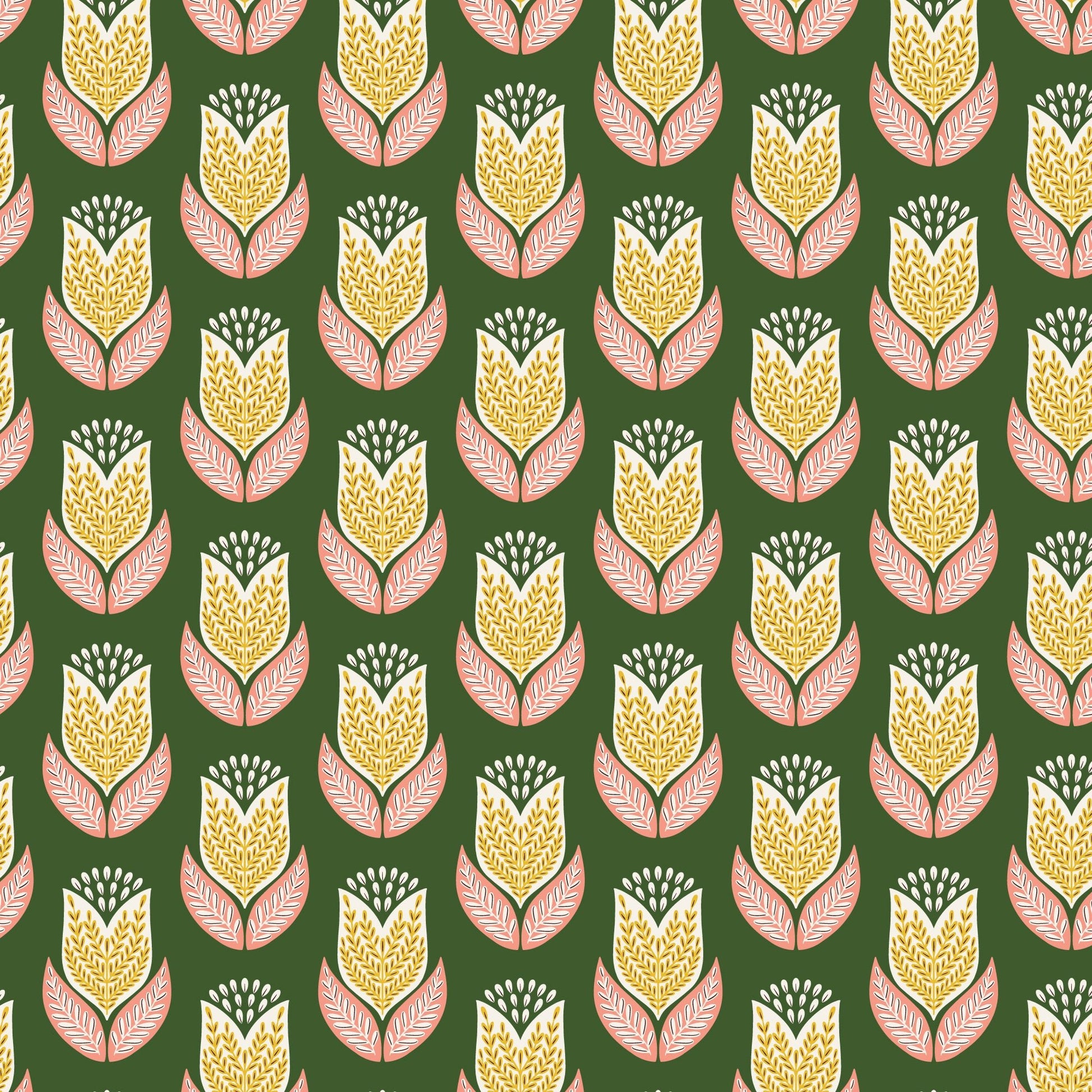 Tulips - Jade - Honey Garden - Juliana Tipton - Cloud 9 Fabrics - Poplin - Simplifi Fabric