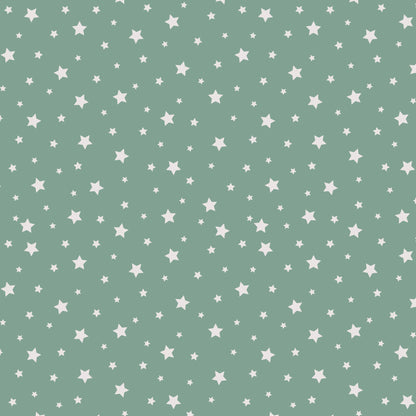 Under The Same Stars - Turquoise - Backwoods and Boots - Softly Studio - Cloud 9 Fabrics - Poplin - Simplifi Fabric