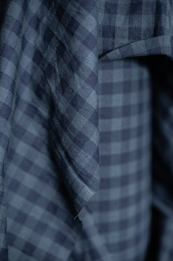 Uniform Blues Organic Cotton Linen Gingham - Merchant & Mills - Simplifi Fabric