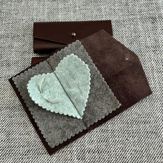 Handmade Needle Wallet - Brown Leather - Dhurata Davies