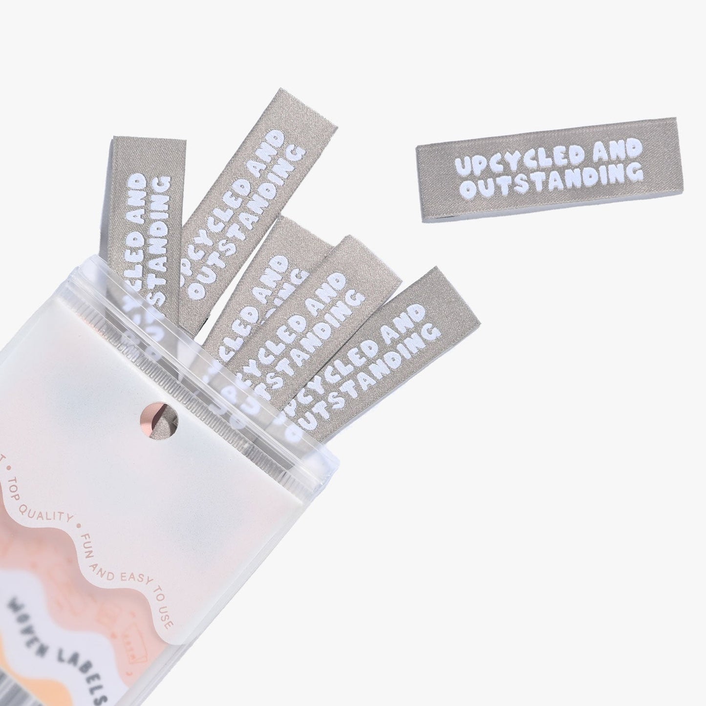 "UPCYCLED AND OUTSTANDING" Woven Label Pack - Kylie And The Machine - Simplifi Fabric