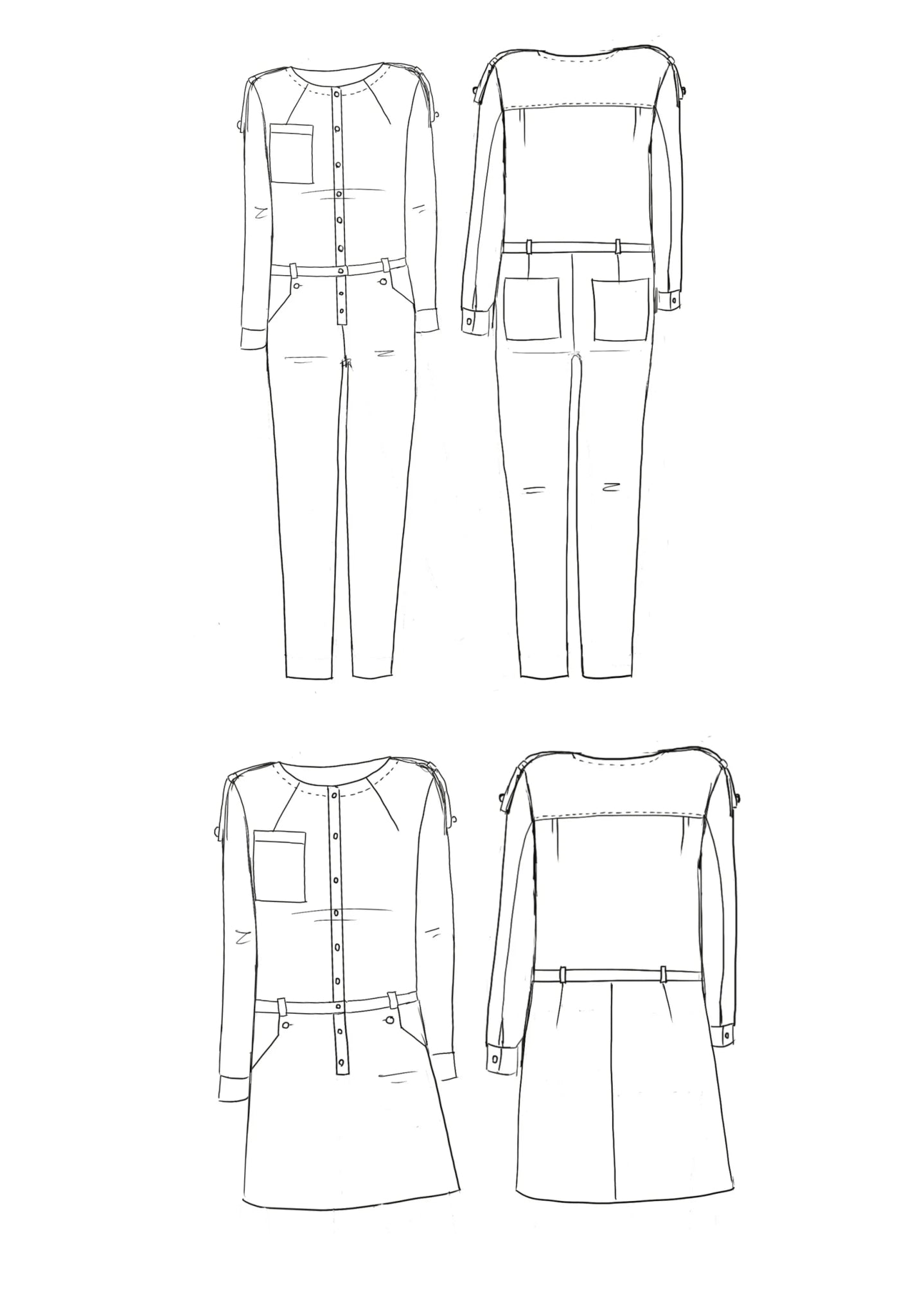 Vipère Jumpsuit Paper Sewing Pattern - Maison Fauve - Simplifi Fabric