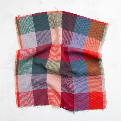 Waffle Happy Checkers - Sangria - Fine & Dandy - Fableism Supply Co. - Simplifi Fabric