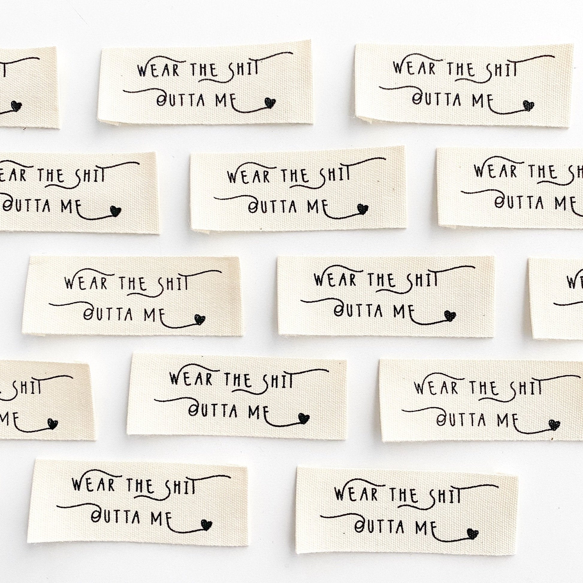 "WEAR THE SH*T OUTTA ME" Woven Label Pack - Kylie And The Machine - Simplifi Fabric