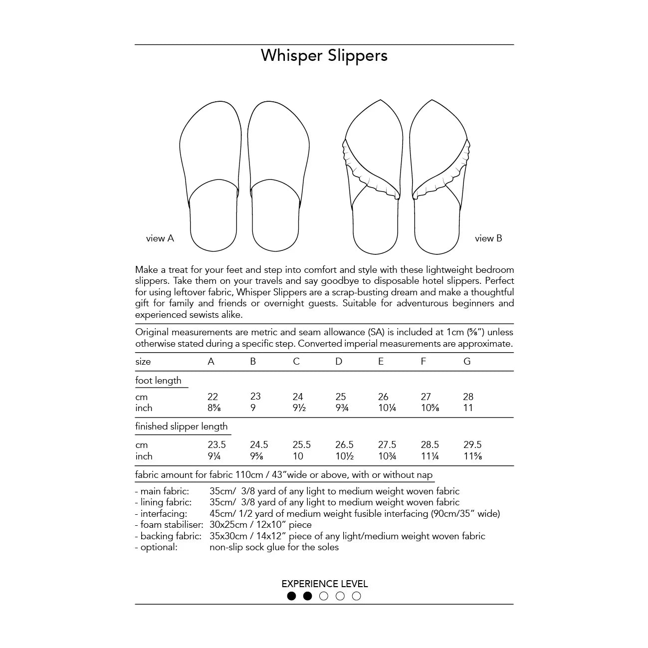 Whisper Slippers Sewing Pattern - Dhurata Davies - Simplifi Fabric