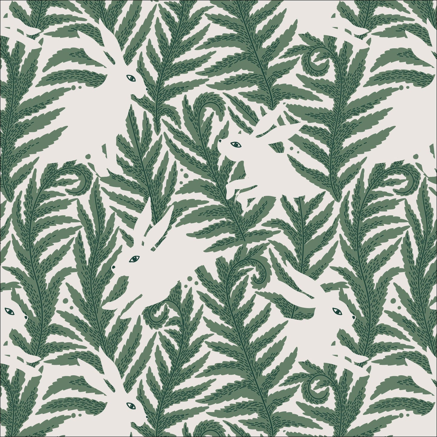 Wild Hares - Baltic Woodland - Maria Galybina - Cloud 9 Fabrics - Poplin - Simplifi Fabric