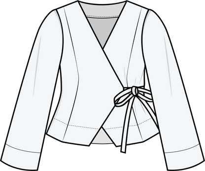 Wrap Blouse + Straight Sleeves Jacket - Paper Sewing Pattern - Puff And Pencil - Simplifi Fabric